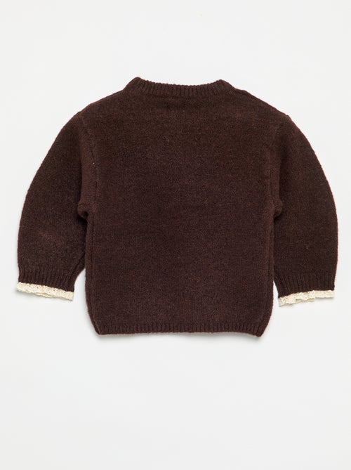 Ensemble 2 pièces - pull + foulard avec détails en macramé - Kiabi