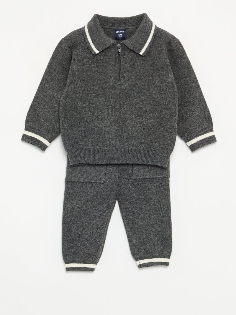 Ensemble 2 pièces - Pull + legging Gris - Kiabi