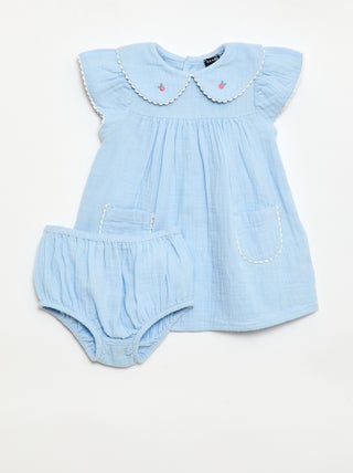 Ensemble 2 pièces - Robe à manches courtes + culotte