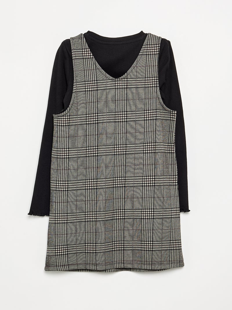 Ensemble 2 pièces - Robe + T-shirt à manches longues Gris - Kiabi