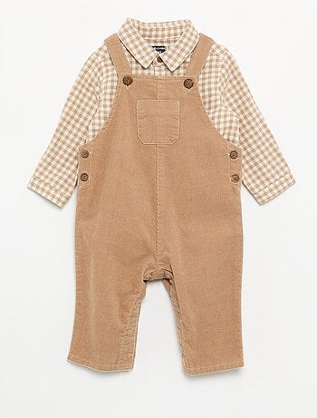 Ensemble 2 pièces - Salopette longue + Chemise à manches longues