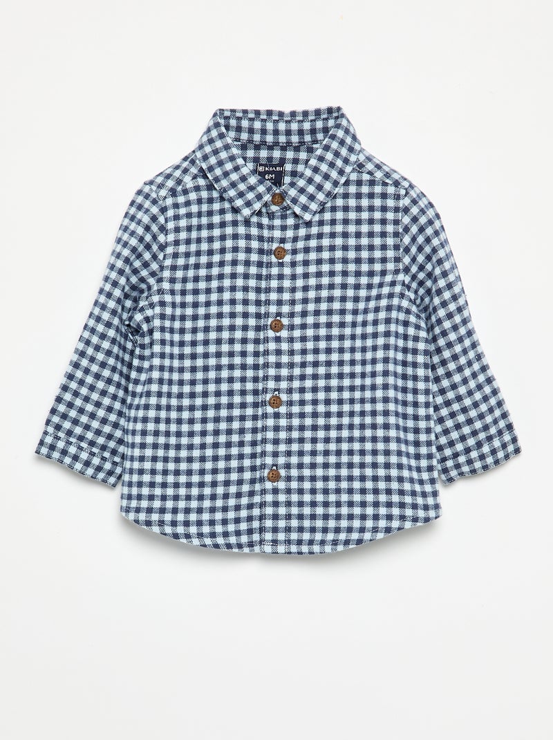 Ensemble 2 pièces - Salopette longue + Chemise à manches longues Bleu - Kiabi
