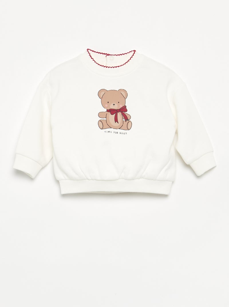 Ensemble 2 pièces - Sweat + pantalon Blanc - Kiabi