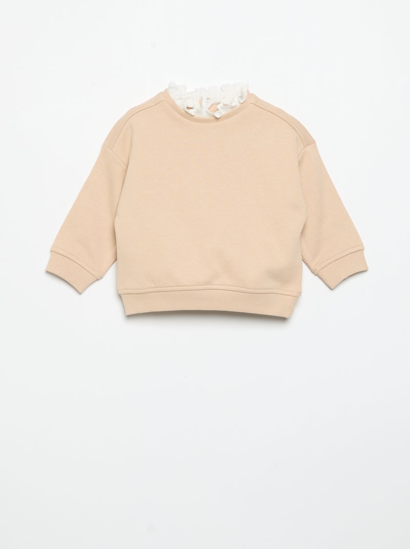 Ensemble 2 pièces - Sweat + pantalon large Beige - Kiabi