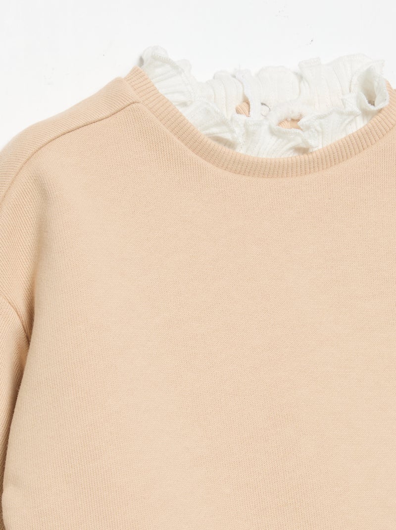Ensemble 2 pièces - Sweat + pantalon large Beige - Kiabi