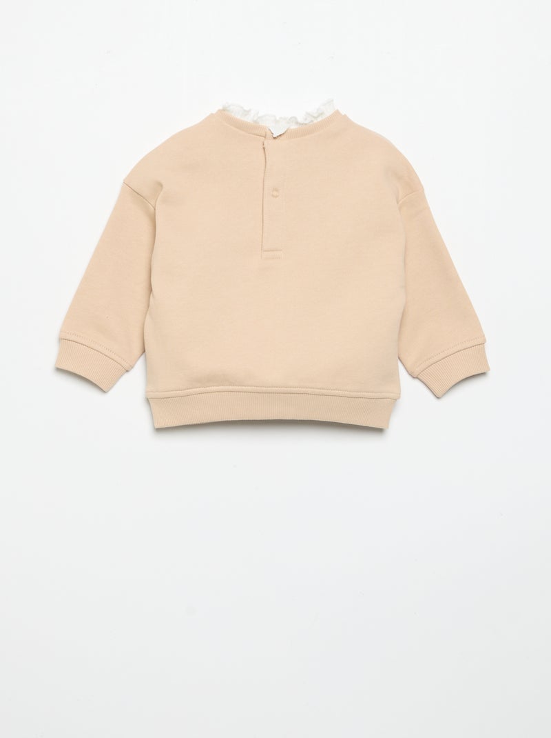 Ensemble 2 pièces - Sweat + pantalon large Beige - Kiabi