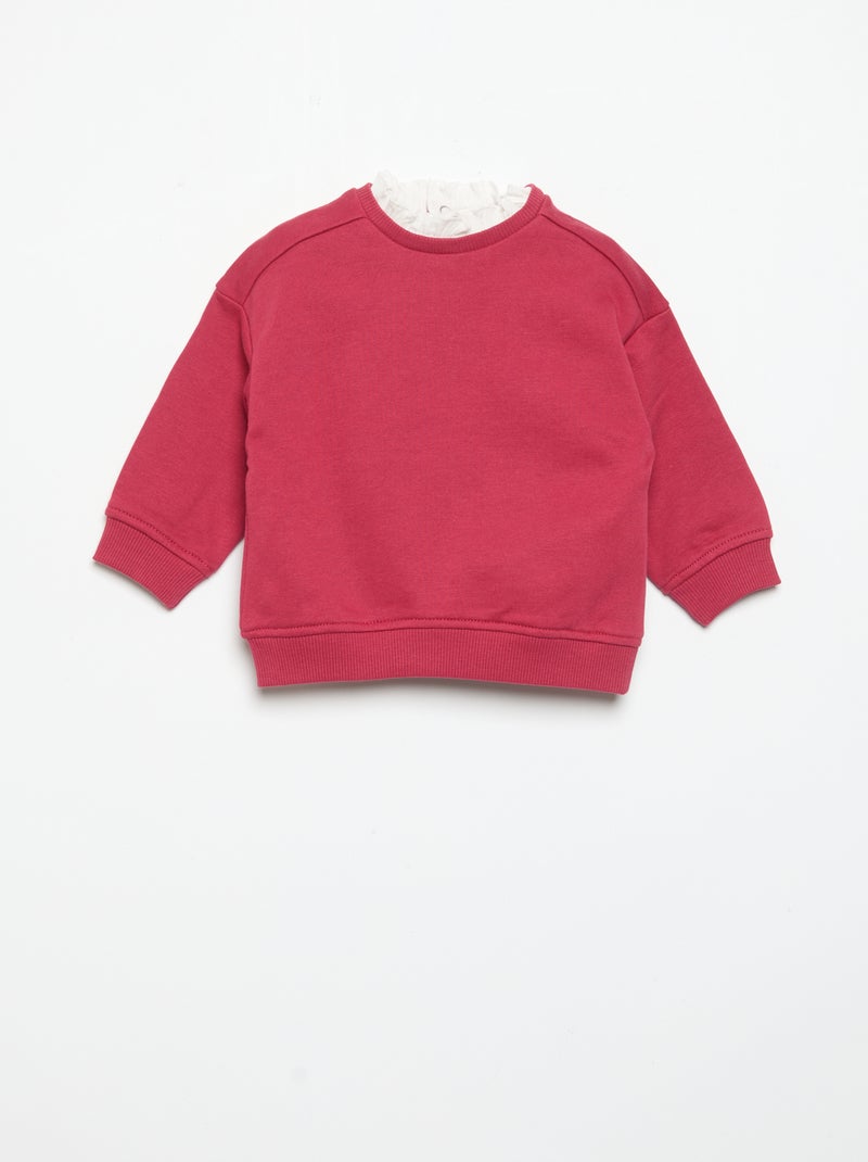 Ensemble 2 pièces - Sweat + pantalon large Rose - Kiabi