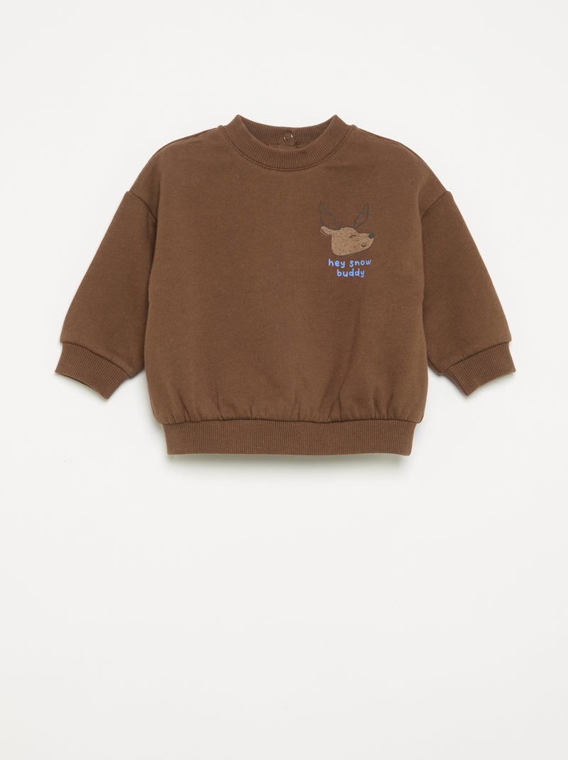 Ensemble 2 pièces - Sweat + pantalon Marron - Kiabi