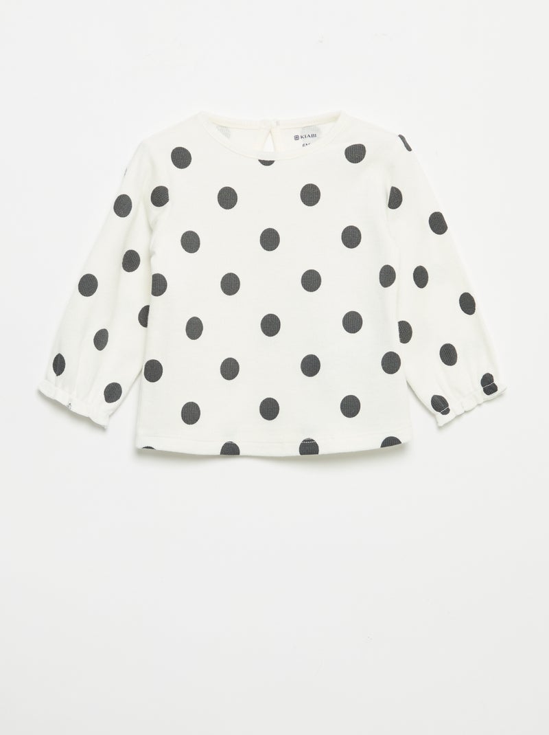 Ensemble 2 pièces - T-shirt à manches longues + legging Blanc - Kiabi