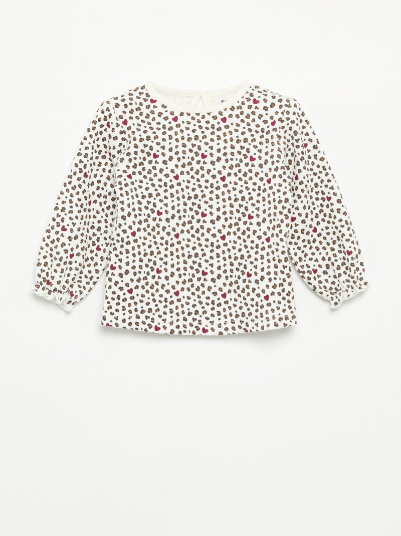 Ensemble 2 pièces - T-shirt à manches longues + legging Blanc - Kiabi