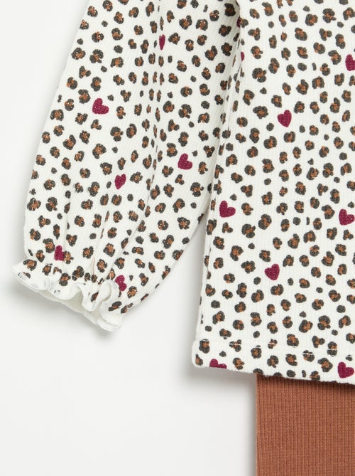 Ensemble 2 pièces - T-shirt à manches longues + legging - Kiabi