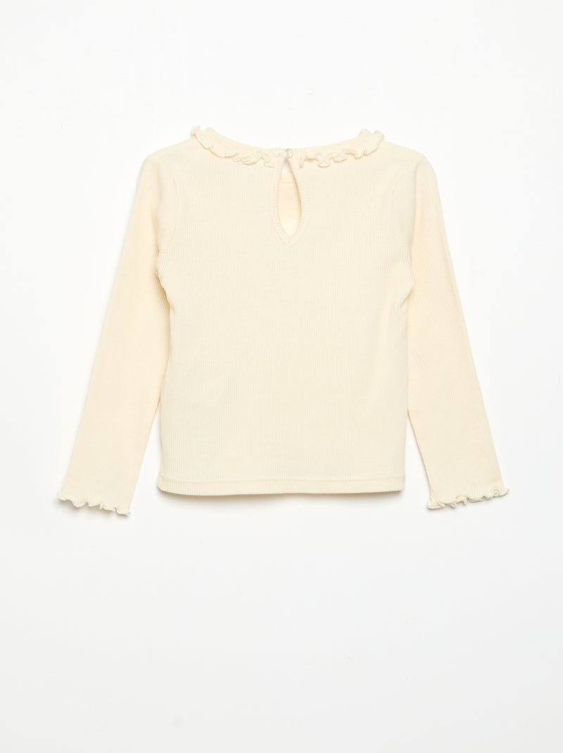 Ensemble 2 pièces - T-shirt + pantalon en velours Blanc - Kiabi