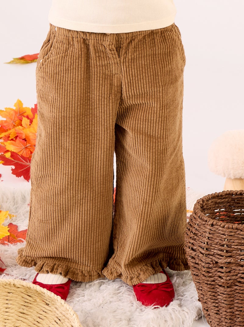 Ensemble 2 pièces - T-shirt + pantalon en velours Blanc - Kiabi