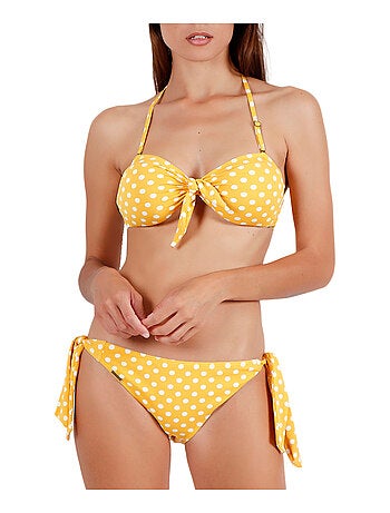 Ensemble 2 pièces bikini bandeau push-up Life Dots
