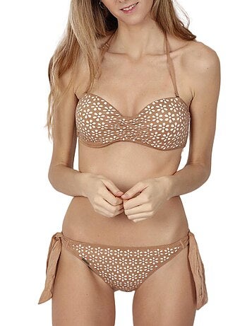 Ensemble 2 pièces bikini bandeau push-up Sand Desert