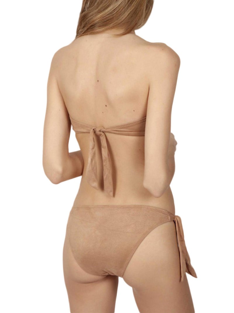 Ensemble 2 pièces bikini bandeau push-up Sand Desert Beige - Kiabi