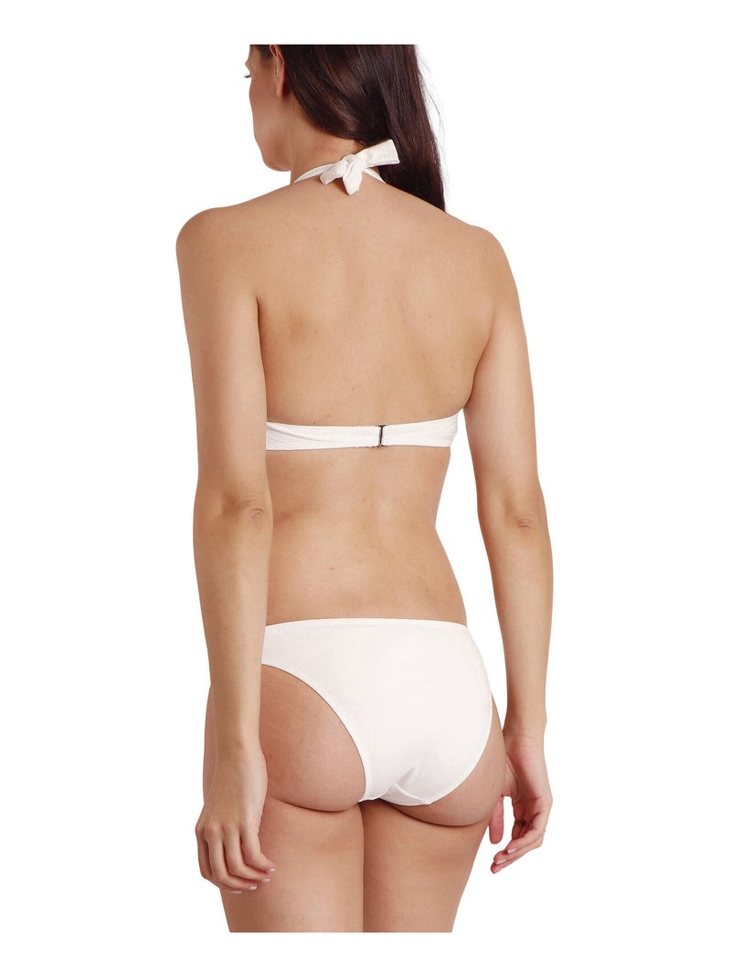 Ensemble 2 pièces bikini préformé dos nu Waves Blanc - Kiabi
