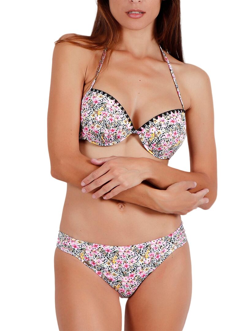 Ensemble 2 pièces bikini push-up dos nu Skin Pink FLowers - Multicolore -  Kiabi - 34.95€