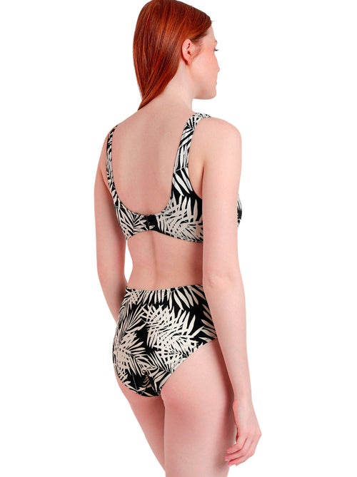 Ensemble 2 pièces bikini taille haute brassière préformée Black Leaves - Kiabi