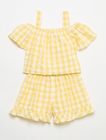 Ensemble 2 pièces blouse et short avec volants