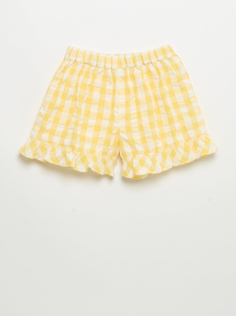 Ensemble 2 pièces blouse et short avec volants Jaune - Kiabi