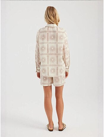 Ensemble 2 pièces : chemise imprimée et short taille haute à cordon de serrage