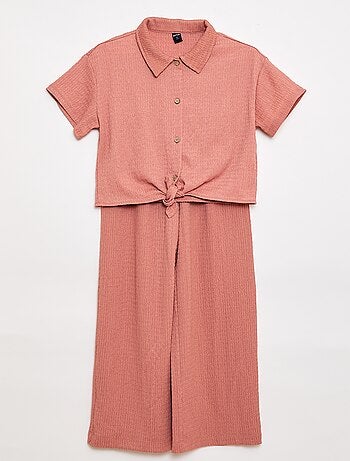 Ensemble 2 pièces chemise + pantalon large