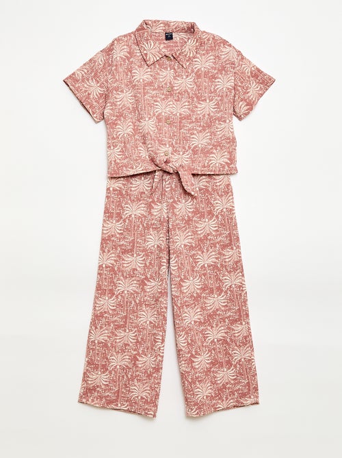 Ensemble 2 pièces chemise + pantalon large - Kiabi