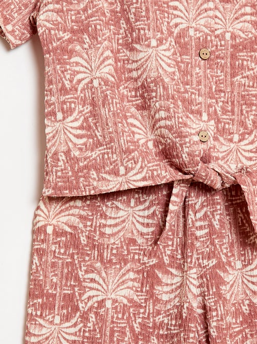 Ensemble 2 pièces chemise + pantalon large - Kiabi