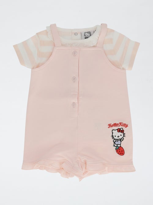 Ensemble 2 pièces combinaison courte + T-shirt hyper 'Hello Kitty' - Kiabi
