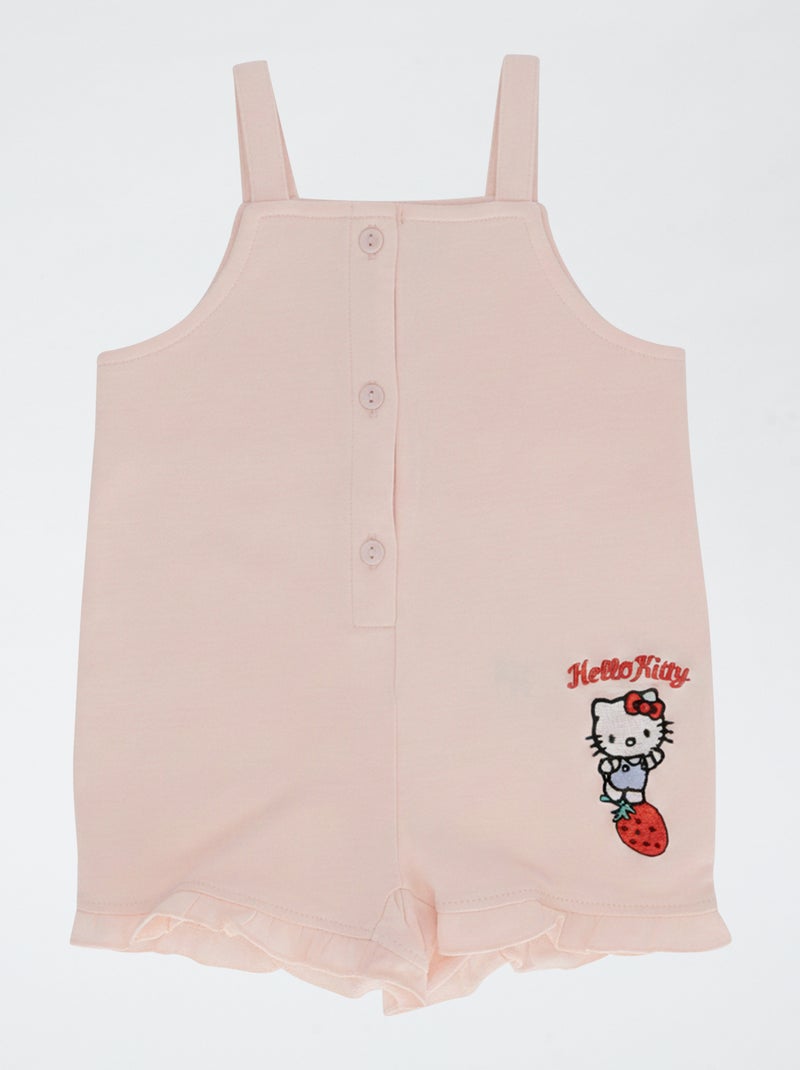 Ensemble 2 pièces combinaison courte + T-shirt hyper 'Hello Kitty' Rose - Kiabi
