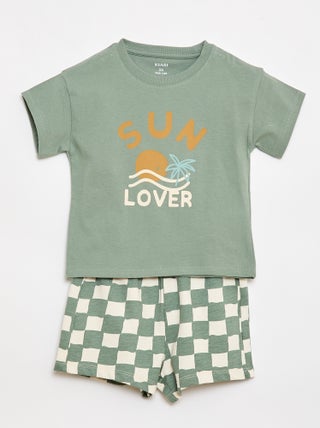 Ensemble 2 pièces en coton  T-shirt + short