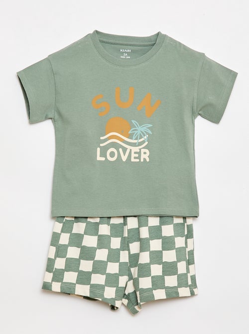 Ensemble 2 pièces en coton  T-shirt + short - Kiabi