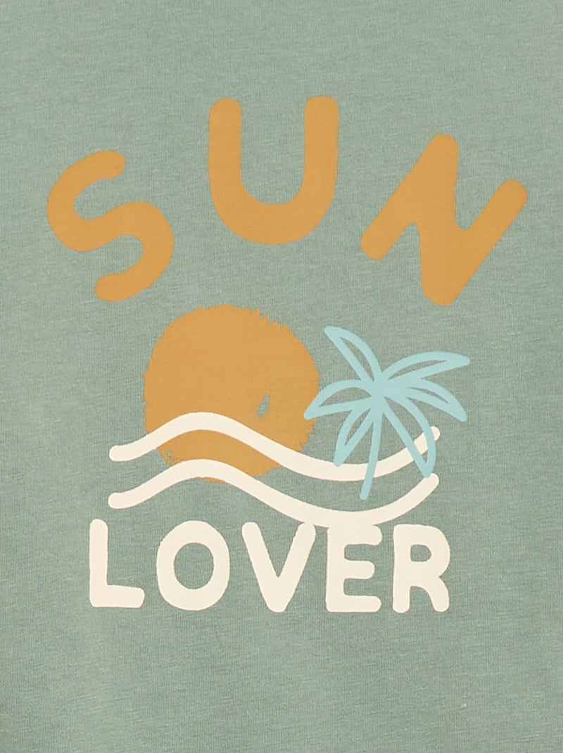 Ensemble 2 pièces en coton  T-shirt + short Vert - Kiabi