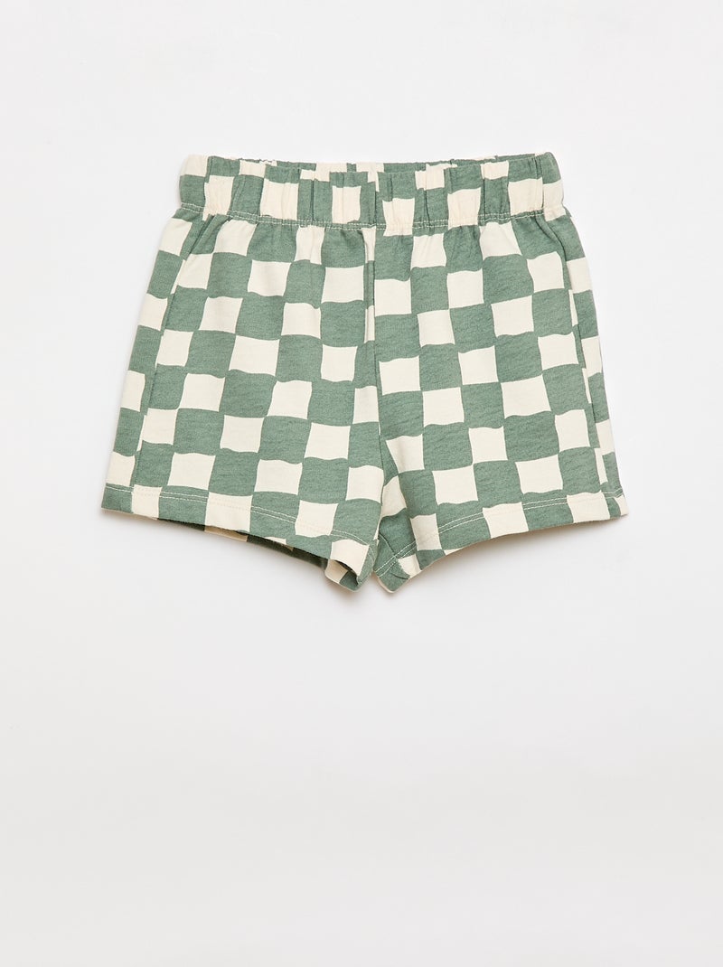 Ensemble 2 pièces en coton  T-shirt + short Vert - Kiabi