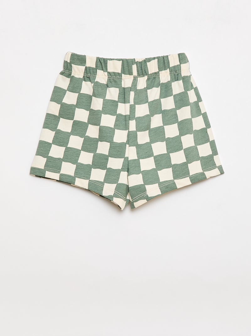 Ensemble 2 pièces en coton  T-shirt + short Vert - Kiabi