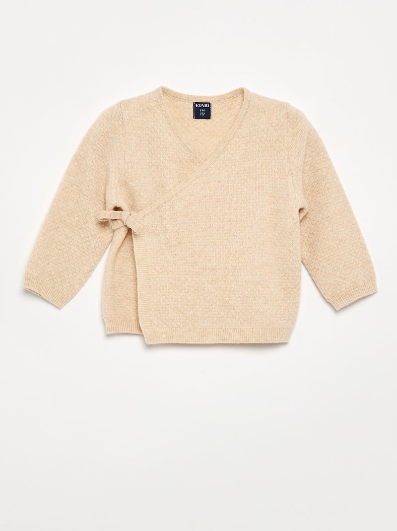 Ensemble 2 pièces en laine et cachemire - Premium Beige - Kiabi