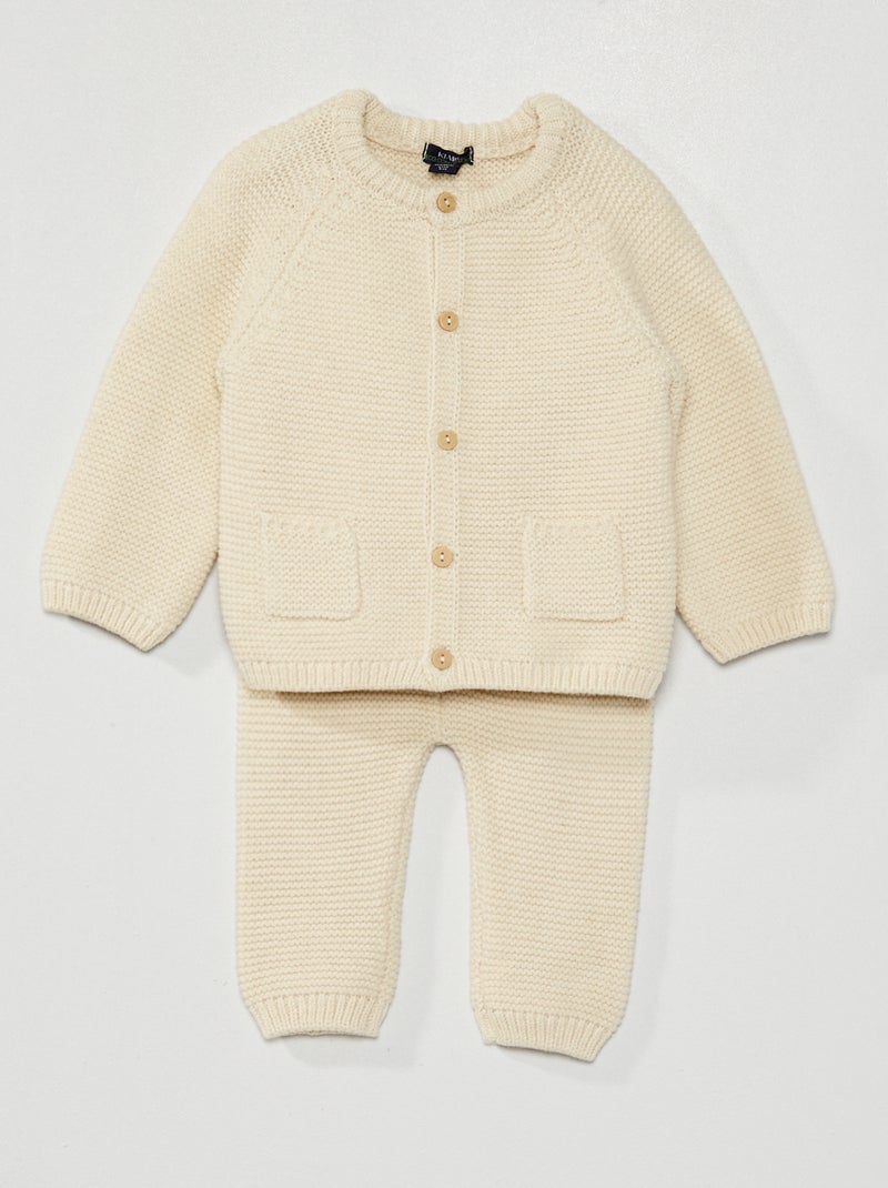 Ensemble 2 pièces en maille Blanc - Kiabi