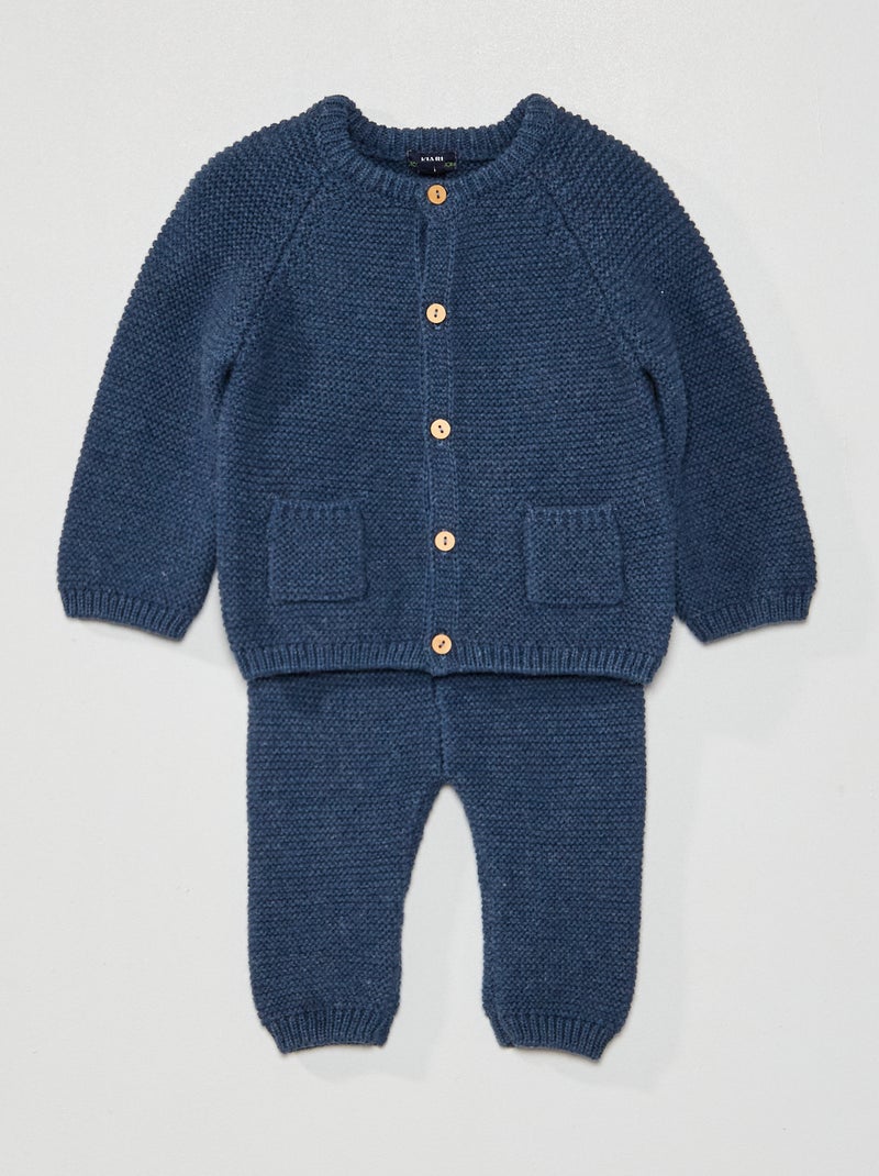 Ensemble 2 pièces en maille Bleu - Kiabi