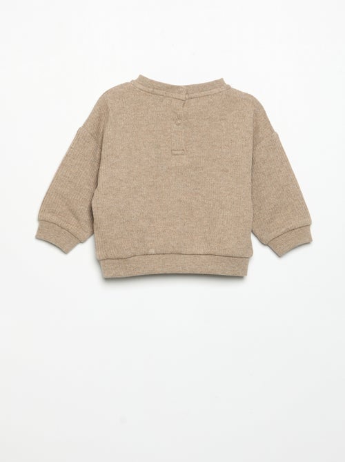 Ensemble 2 pièces en maille côtelée - Sweat + pantalon - Kiabi