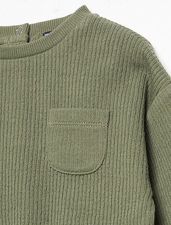 Ensemble 2 pièces en maille côtelée - Sweat + pantalon
