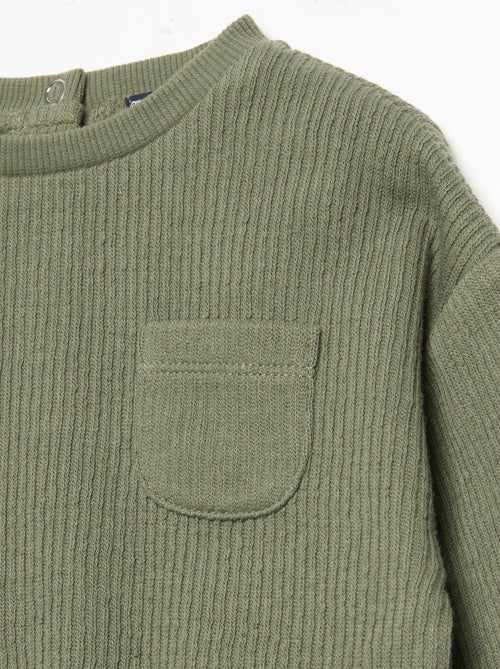 Ensemble 2 pièces en maille côtelée - Sweat + pantalon - Kiabi Ensemble 2 pièces en maille côtelée - Sweat + pantalon - Kiabi