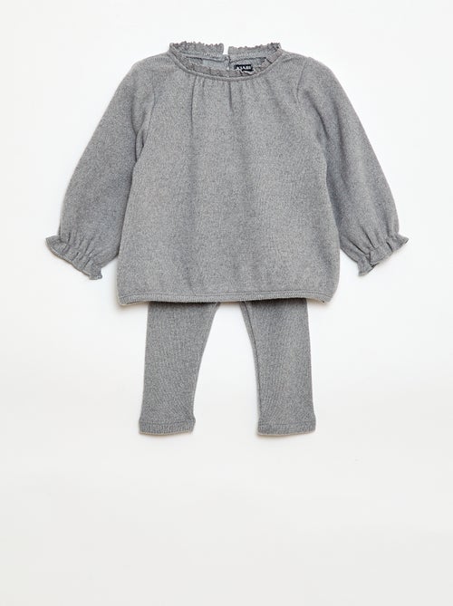 Ensemble 2 pièces en maille doudou - Kiabi