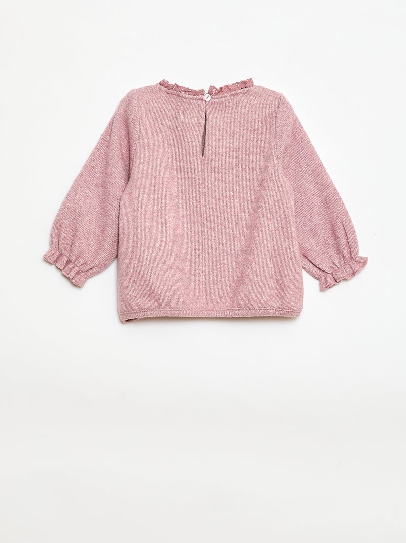 Ensemble 2 pièces en maille doudou Rose - Kiabi