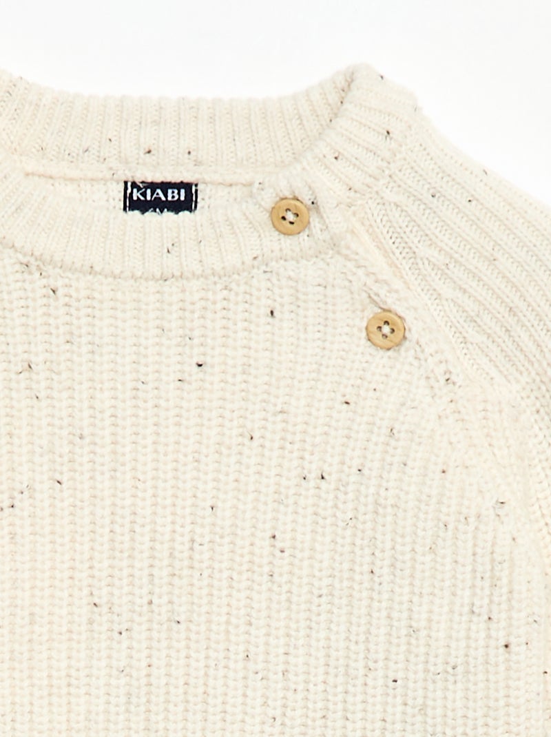 Ensemble 2 pièces en maille moulinée Blanc - Kiabi