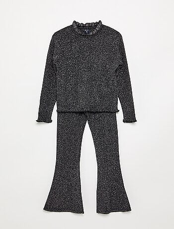 Ensemble 2 pièces en maille scintillante - Pull + legging