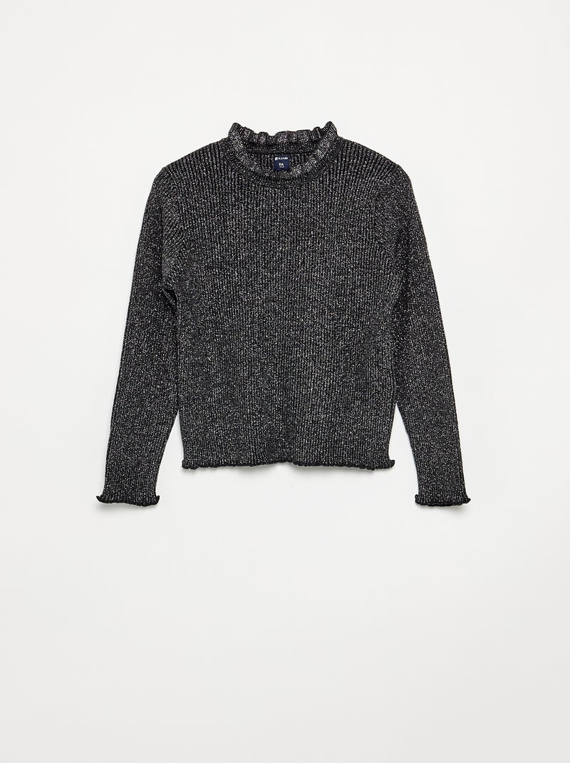 Ensemble 2 pièces en maille scintillante - Pull + legging Noir - Kiabi