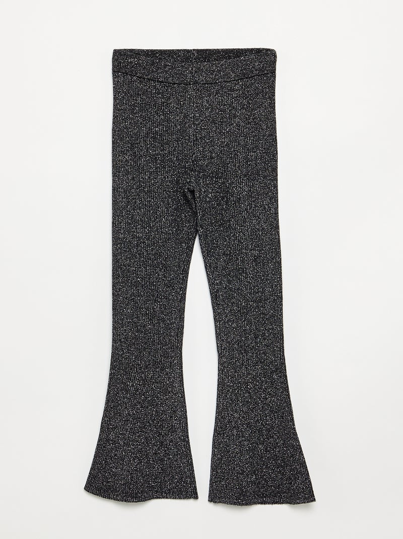 Ensemble 2 pièces en maille scintillante - Pull + legging Noir - Kiabi