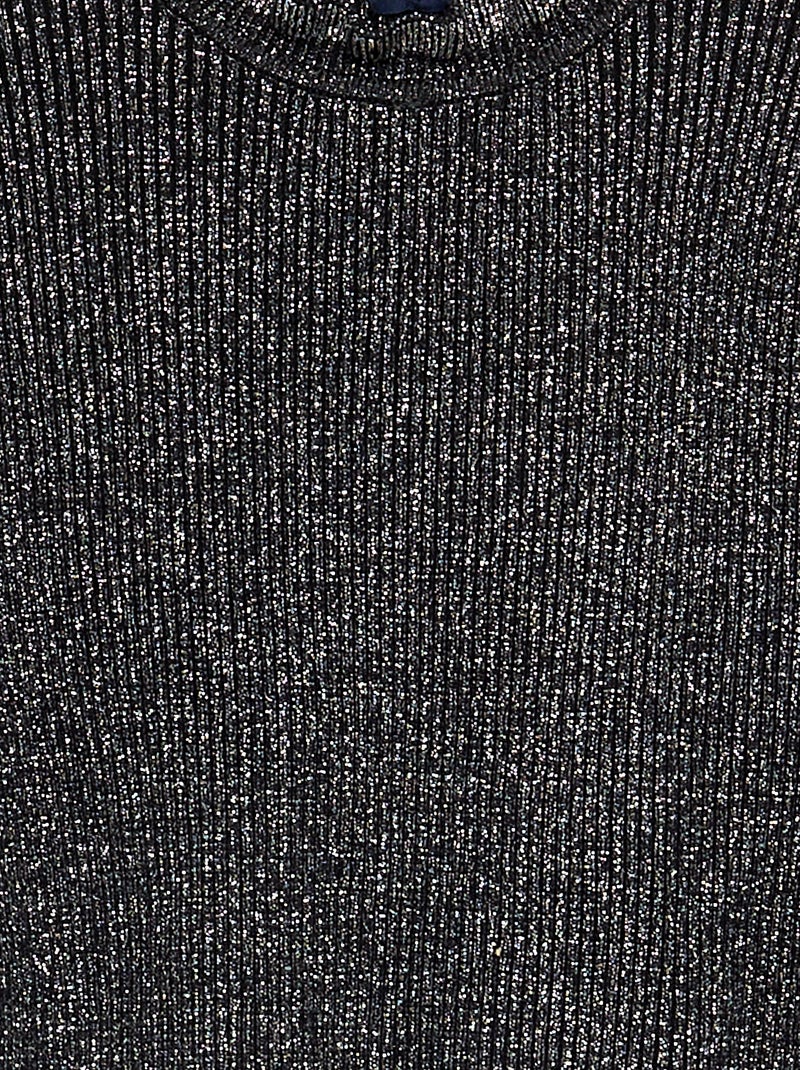 Ensemble 2 pièces en maille scintillante - Pull + legging Noir - Kiabi