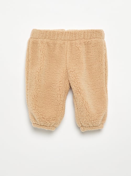 Ensemble 2 pièces en matière moutonnée - Sweat + pantalon - Kiabi